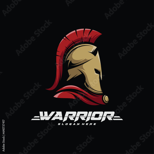 Spartan warrior logo vector illustration design. Warriors logo design template. Creative design