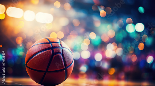 a basketball with colorful blur background