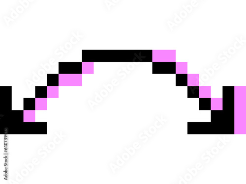 Pixel arrow. Vector illustration.