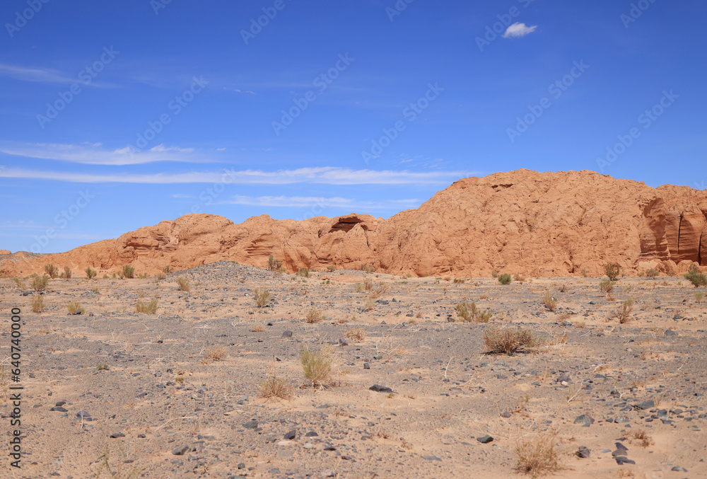 Fototapeta premium The rock formations in Nemegt canyon, Umnugobi, Mongolia