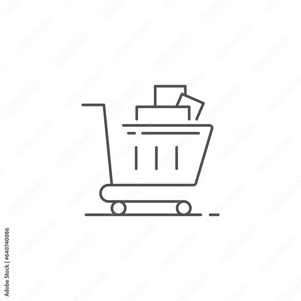 Cart with product icon Cart with product icon
