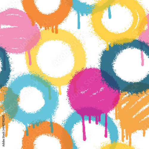 Graffiti spray paint seamless pattern. Vector illustration.