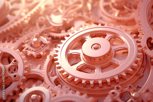 peach color engine gear cool background, modern industrial background