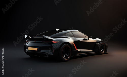 Black sports car Created with Generative AI © M.a.u