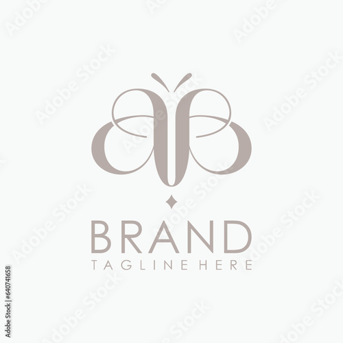 Unique letter AA logo company and icon business shaped butterfly