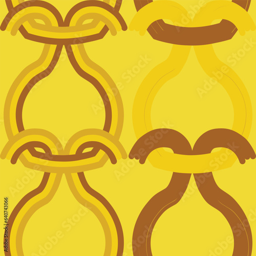 Geometric shapes that hang in a chain illustration