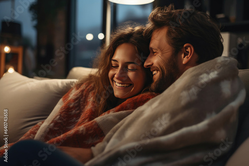 Cozy Moments: Sharing Smiles on the Couch