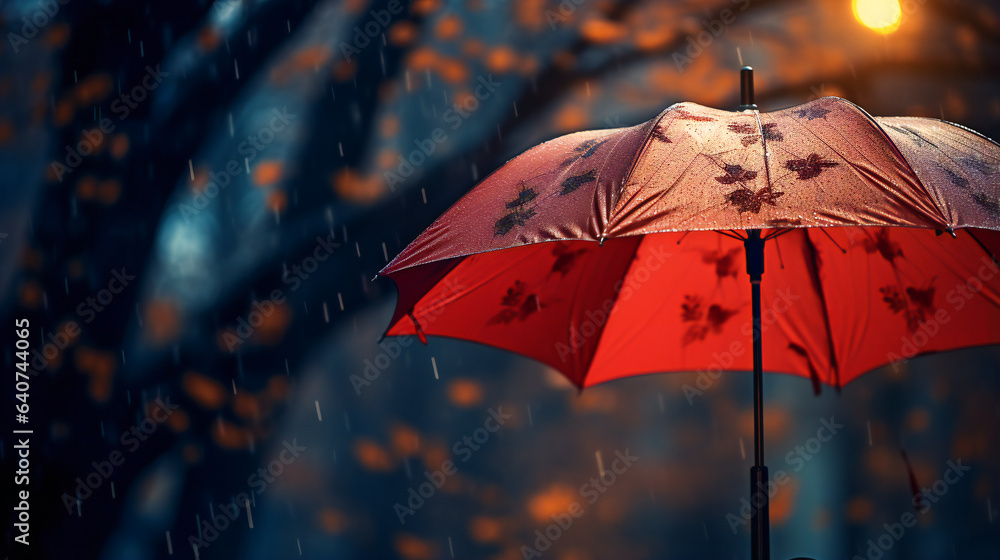Captivating Rainy Scene with Umbrella Focus