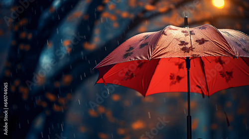 Captivating Rainy Scene with Umbrella Focus