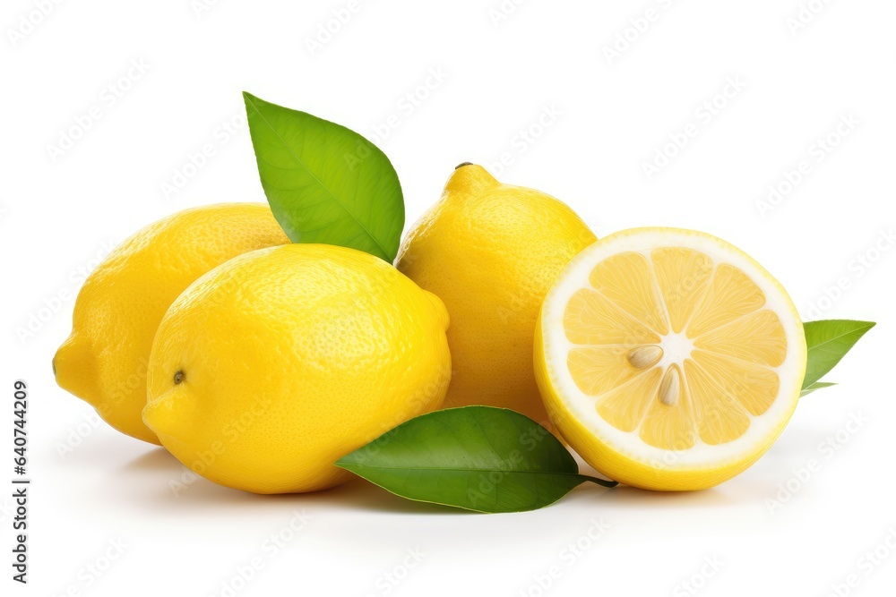 half lemon and full lemon on white