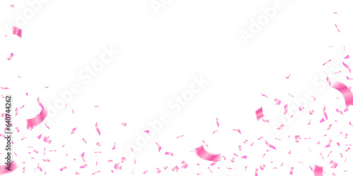 celebration background template with pink confetti illustration. happy new year  holiday decorative tinsel element for design
