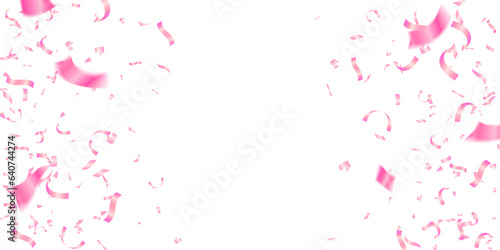confetti pink vector festive, decoration and holiday illustration of Falling shiny isolated on transparent background