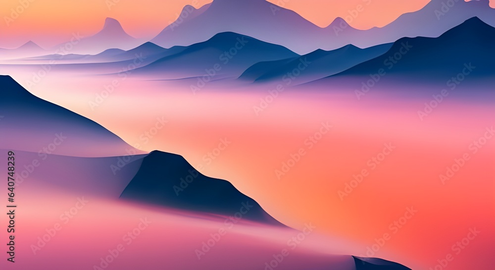 sunrise in mountains - generative ai