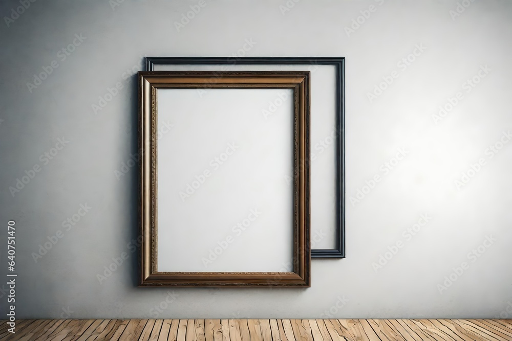 Blank portrait frame on the wall Blank portrait frame on the wall