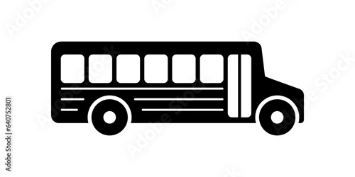 Vector school bus icon. High quality black icon. Bus illustration..