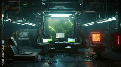 Wallpaper Mural sci-fi computer dashboard.Generative Ai Torontodigital.ca