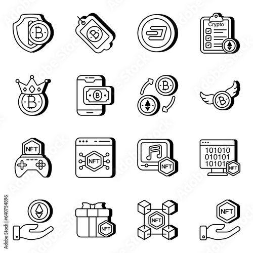 Pack of Digital Money Linear  Icons

