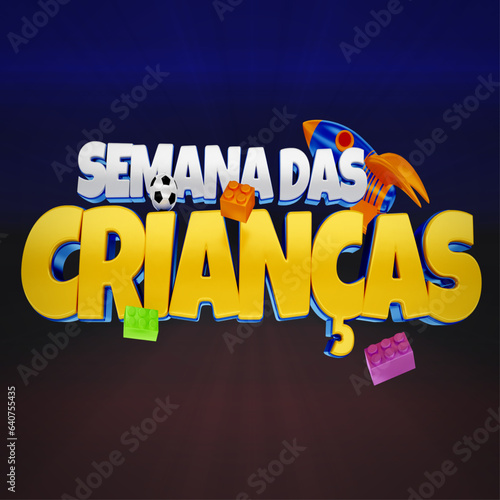 selo 3d ''semana das crianças''.