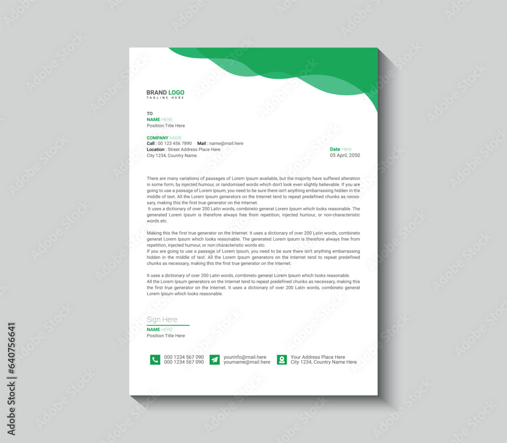Modern corporate professional letterhead design Modern corporate professional letterhead design