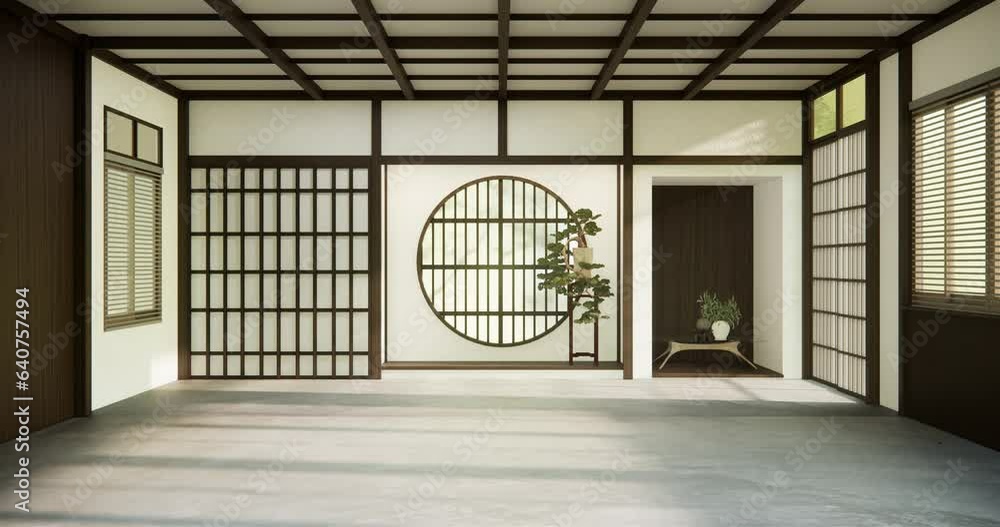 Mock up, Designed specifically in Japanese style, empty room. 3D rendering Mock up, Designed specifically in Japanese style, empty room. 3D rendering