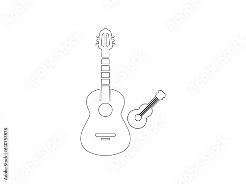 acoustic guitar isolated on white, electric music instrument, beautiful guitar vector design,