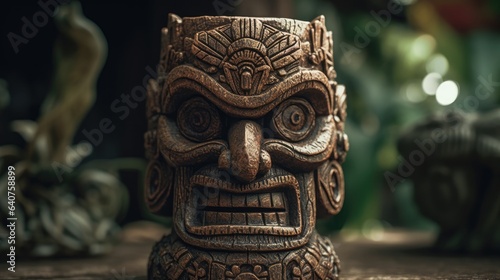 Illustration of typical Hawaiian sculpture crafts, cool