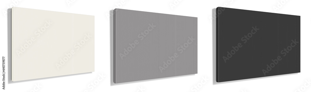 White, grey and black Canvas Wraps template for presentation layouts and design. 3D rendering. White, grey and black Canvas Wraps template for presentation layouts and design. 3D rendering.