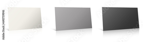 Three Business Cards template white, grey and black for presentation layouts and design. 3D rendering.