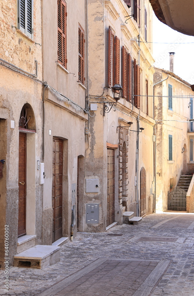 Calvi dell'Umbria Street View with Building Facades, Italy