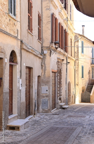 Fototapeta Naklejka Na Ścianę i Meble -  Calvi dell'Umbria Street View with Building Facades, Italy