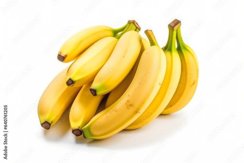 Banana fresh healthy fruit on white plain background. Isolated on solid background.