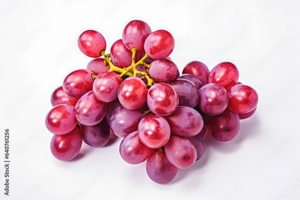 Grapes fresh healthy fruit on white plain background. Isolated on solid background.