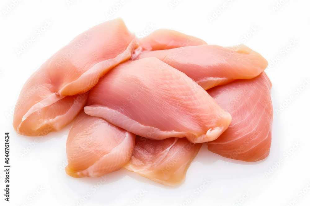 fresh chicken meat on white plain background. Isolated on solid background. fresh chicken meat on white plain background. Isolated on solid background.