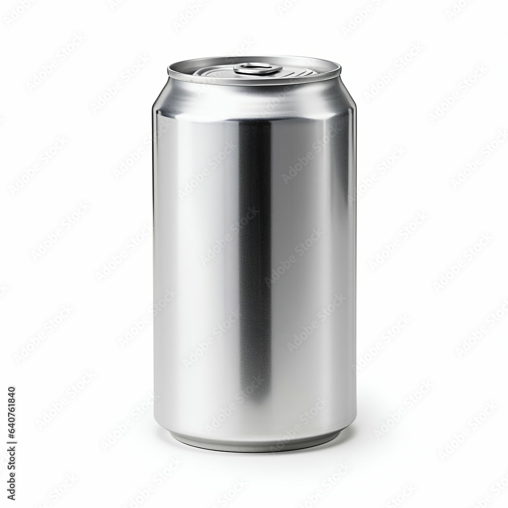 Aluminum Beverage Can Isolated on White Background. Generative ai Aluminum Beverage Can Isolated on White Background. Generative ai