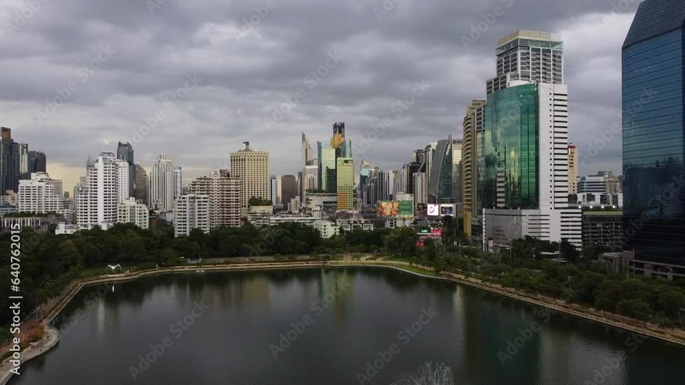 Architecture of Bangkok, shooting from a drone. 4K, buildings and rive, 2023 Architecture of Bangkok, shooting from a drone. 4K, buildings and rive, 2023