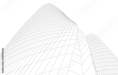 Abstract architecture vector 3d illustration