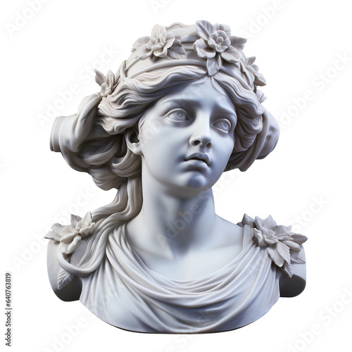 Antique classic greek woman head. Background transparent. AI Generated. PNG 