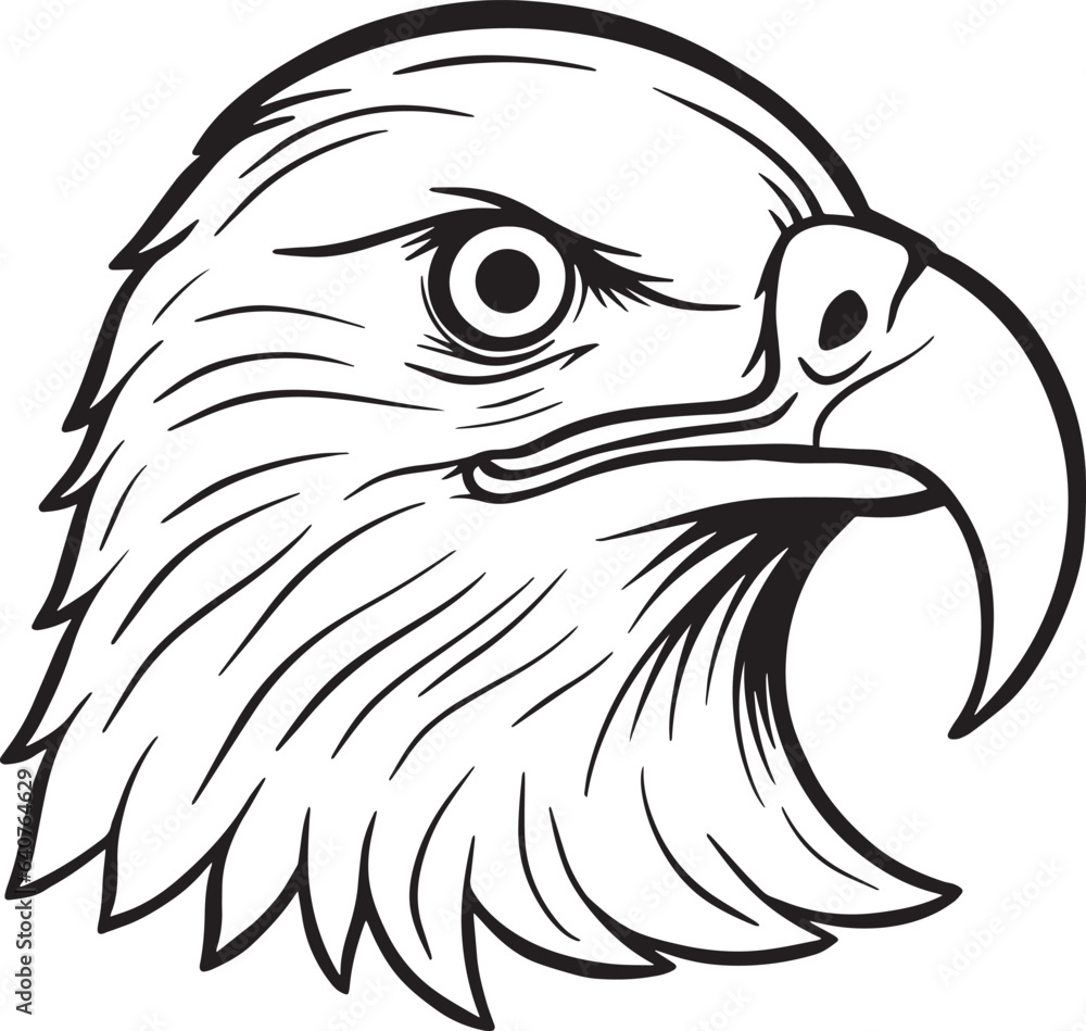 Obraz premium eagle head hand drawn illustrations for the design of clothes stickers tattoo etc