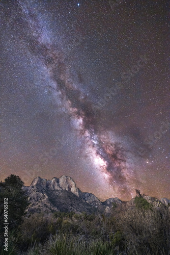 The Milky Way over the Chisos Mountains, Big Bend National Park, Texas. photo