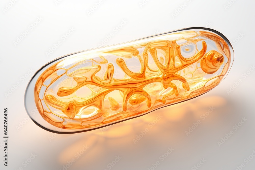 Beautiful mitochondrium model isolated on white background.generative ai
 - obrazy, fototapety, plakaty 