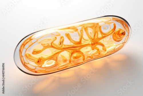 Beautiful mitochondrium model isolated on white background.generative ai
 photo