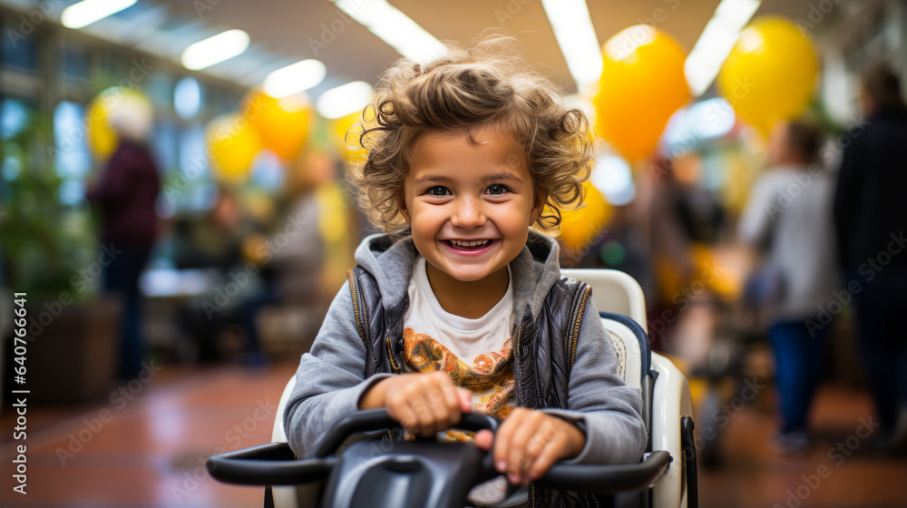 Empowering image of a resilient teenager in wheelchair giving thumbs-up, with supportive physical therapists in blurred background. Empowering image of a resilient teenager in wheelchair giving thumbs-up, with supportive physical therapists in blurred background.