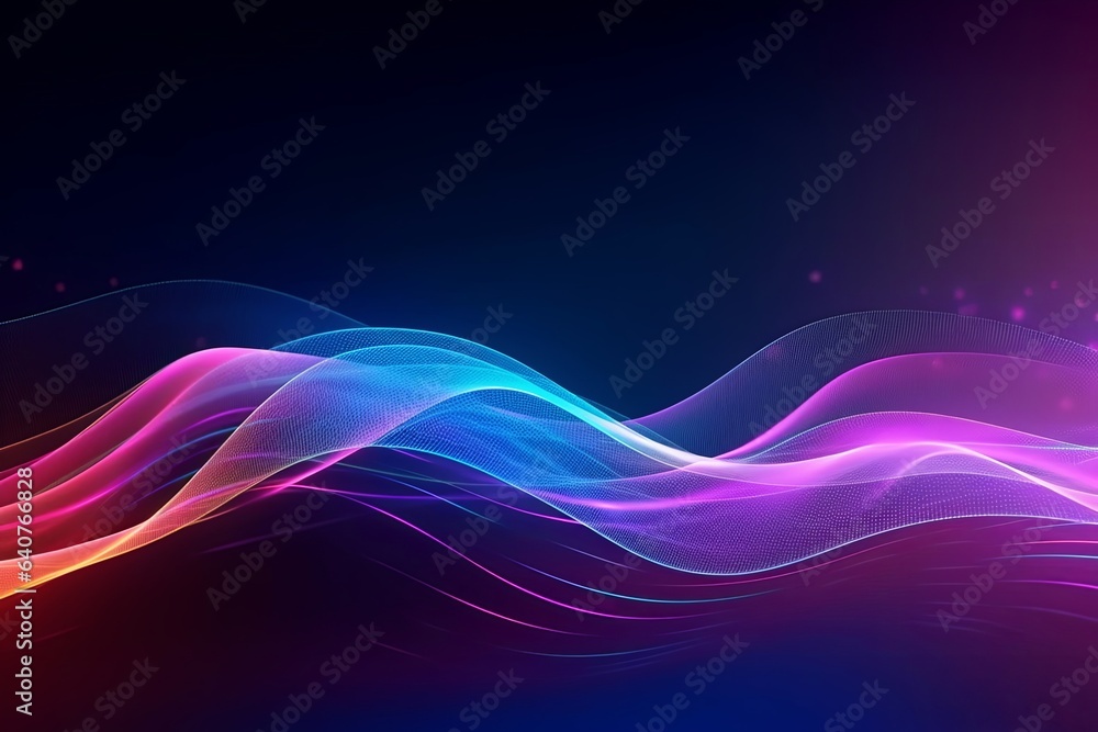 abstract futuristic background with gold PINK blue glowing neon moving high speed wave lines and bokeh lights. Data transfer concept Fantastic wallpaper, Generative AI abstract futuristic background with gold PINK blue glowing neon moving high speed wave lines and bokeh lights. Data transfer concept Fantastic wallpaper, Generative AI