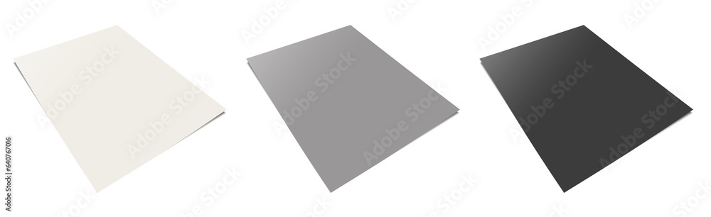 Three Reports blank template white, grey and black for presentation layouts and design. 3D rendering. Three Reports blank template white, grey and black for presentation layouts and design. 3D rendering.