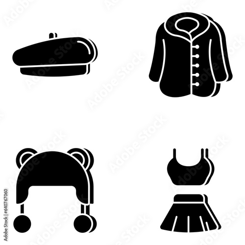 Pack of Fashion and Grooming Products Solid Icons


