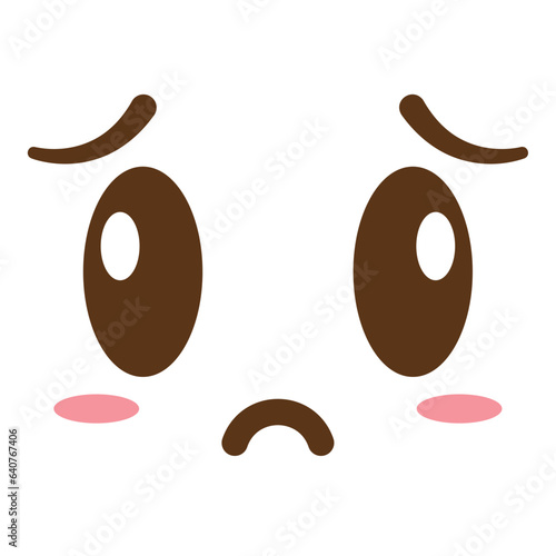 Isolated cute sad facial expression Vector