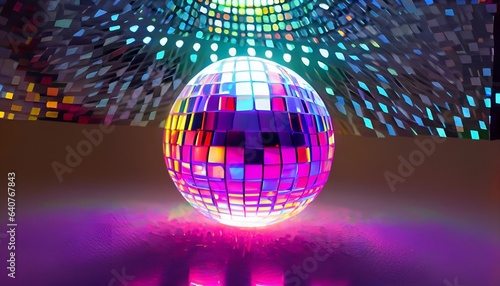 disco ball with lights,nightlife,vector,circle,shine,clubbingred,bulo,purple,light,AI generated