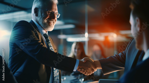 "Office Collaboration: Businessman's Handshake on a Signed Agreement" © banthita166