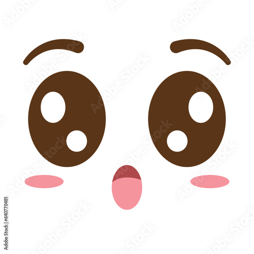 Isolated cute surprise facial expression Vector
