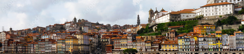 Panoramic view of the Porto waterfront, Portugal
